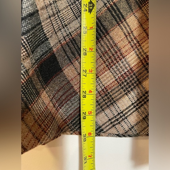 Vintage Wool Blend Pleated Panther Skirt, Brown/Tan Made in USA Union 70’s #9446 - Picture 5 of 6